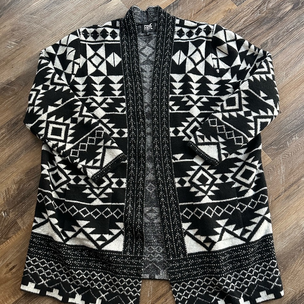 Frye Black and White Knit Sweater